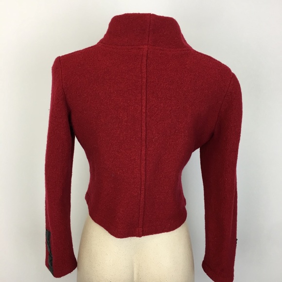 Eva Tralala Paris Designer Red Wool Short Blazer - Picture 4 of 8